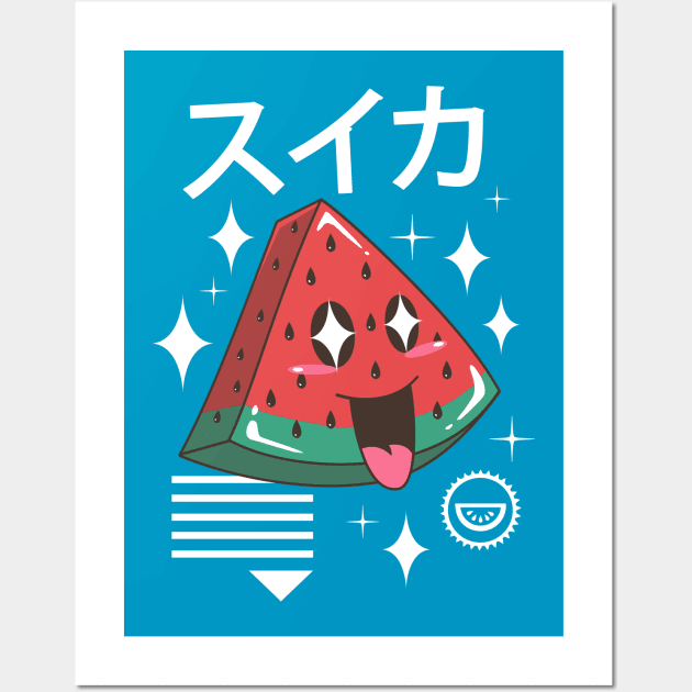 Kawaii Watermelon Wall Art by Vincent Trinidad Art